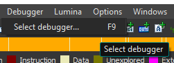 Debugger option in the menu