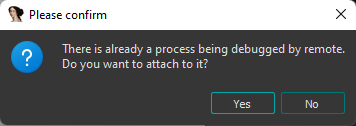 Confirm attach to remote debug